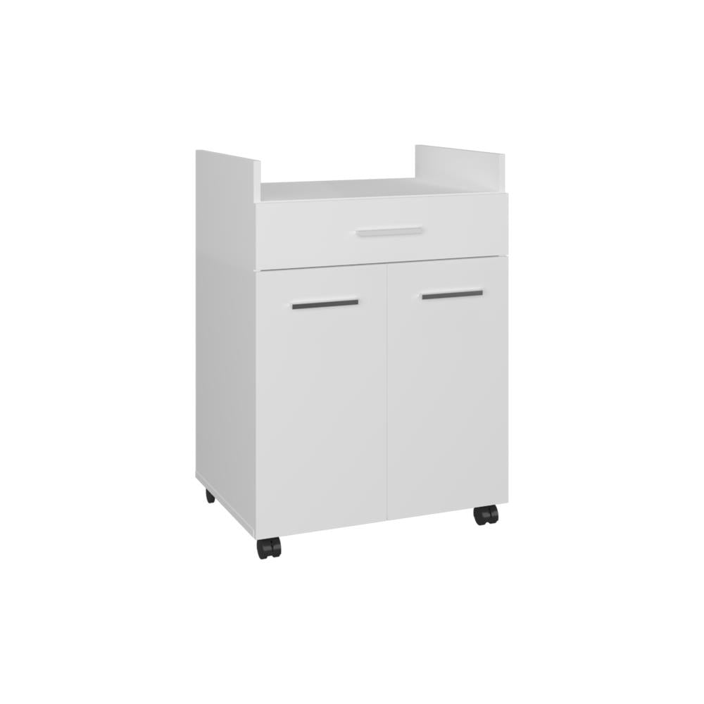 Compact Rolling Kitchen Island with Open Shelves