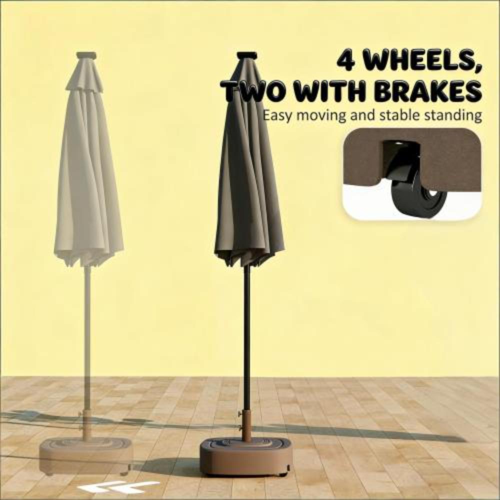 Rolling Patio Umbrella Base with Locking Brake Wheels
