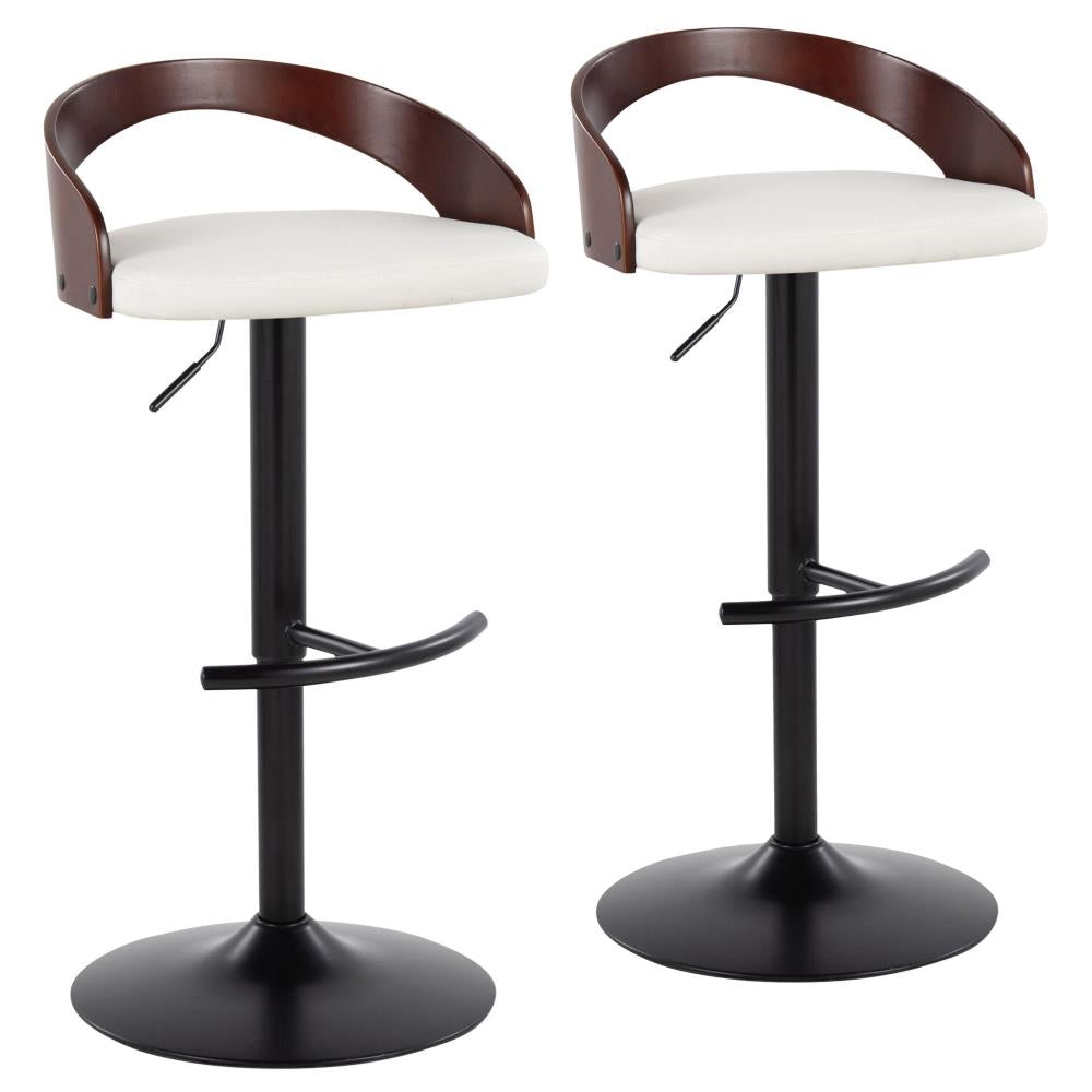 Modern Barstools with Cushioned Seats and Pedestal Bases