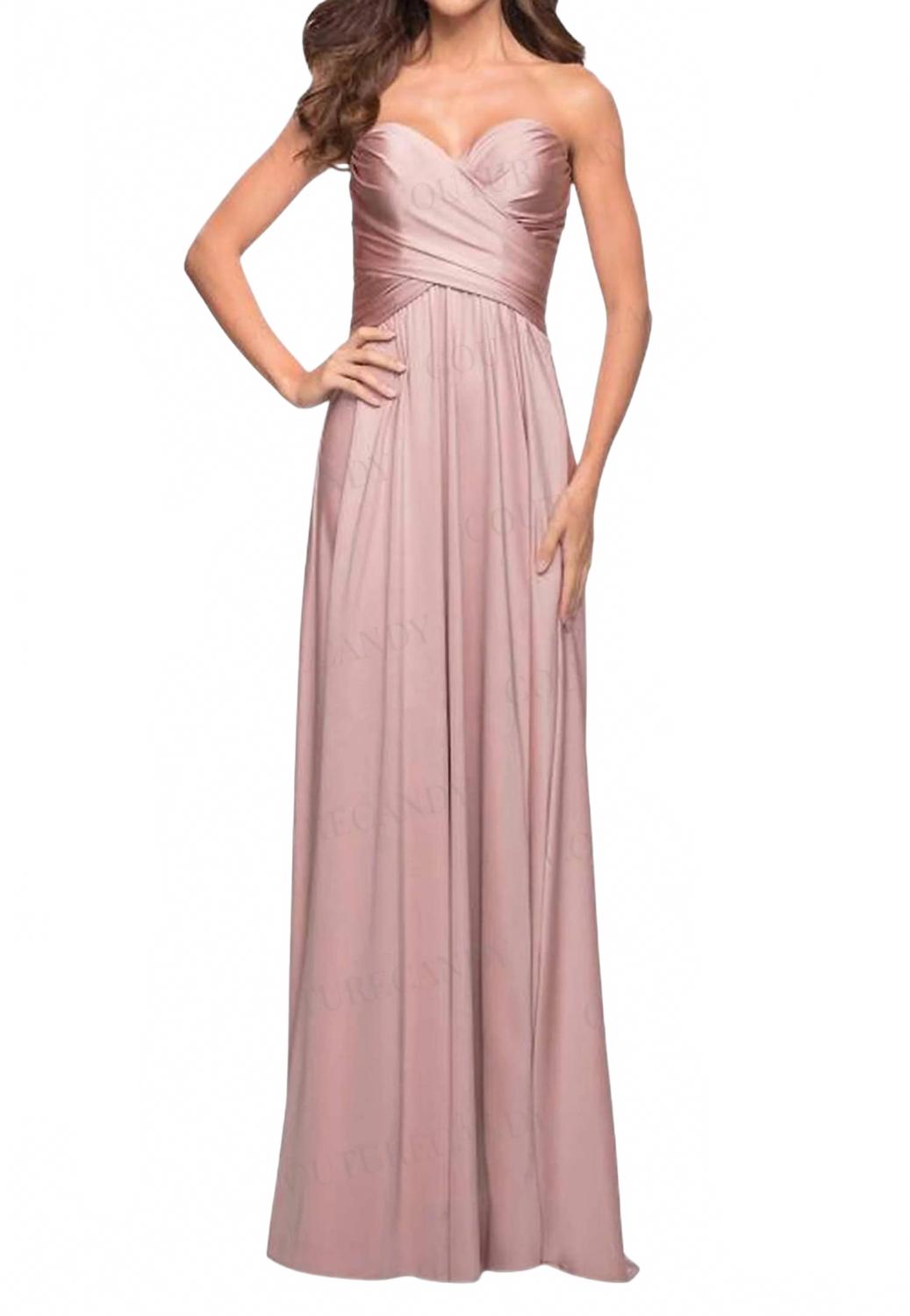 Strapless A-Line Prom Gown In Mauve