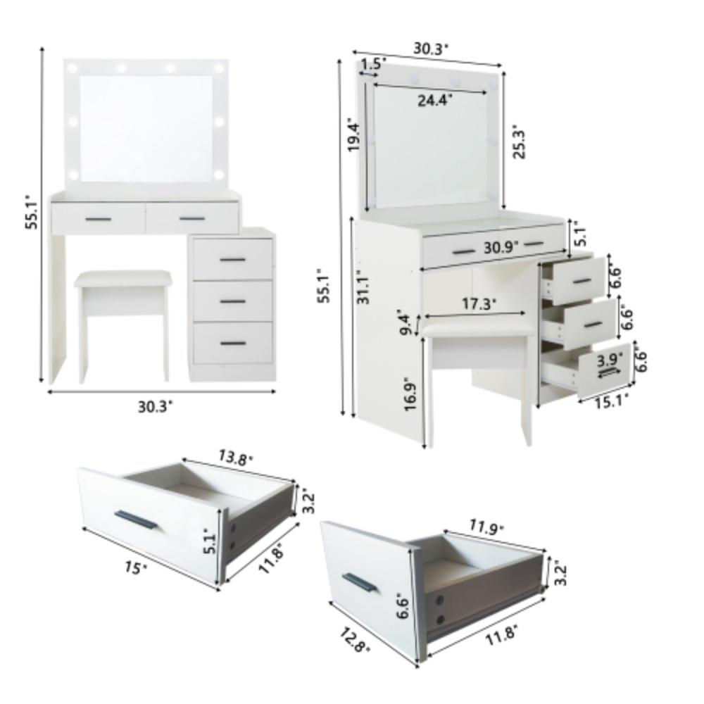 Contemporary Makeup Station with Multiple Drawers