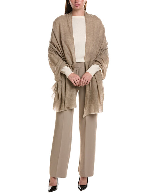 Amicale Cashmere Plain Weave Solid Cashmere Wrap