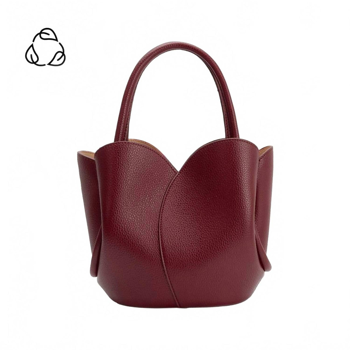 Women's Tulip Recycled Vegan Leather Top Handle Bag In Burgundy