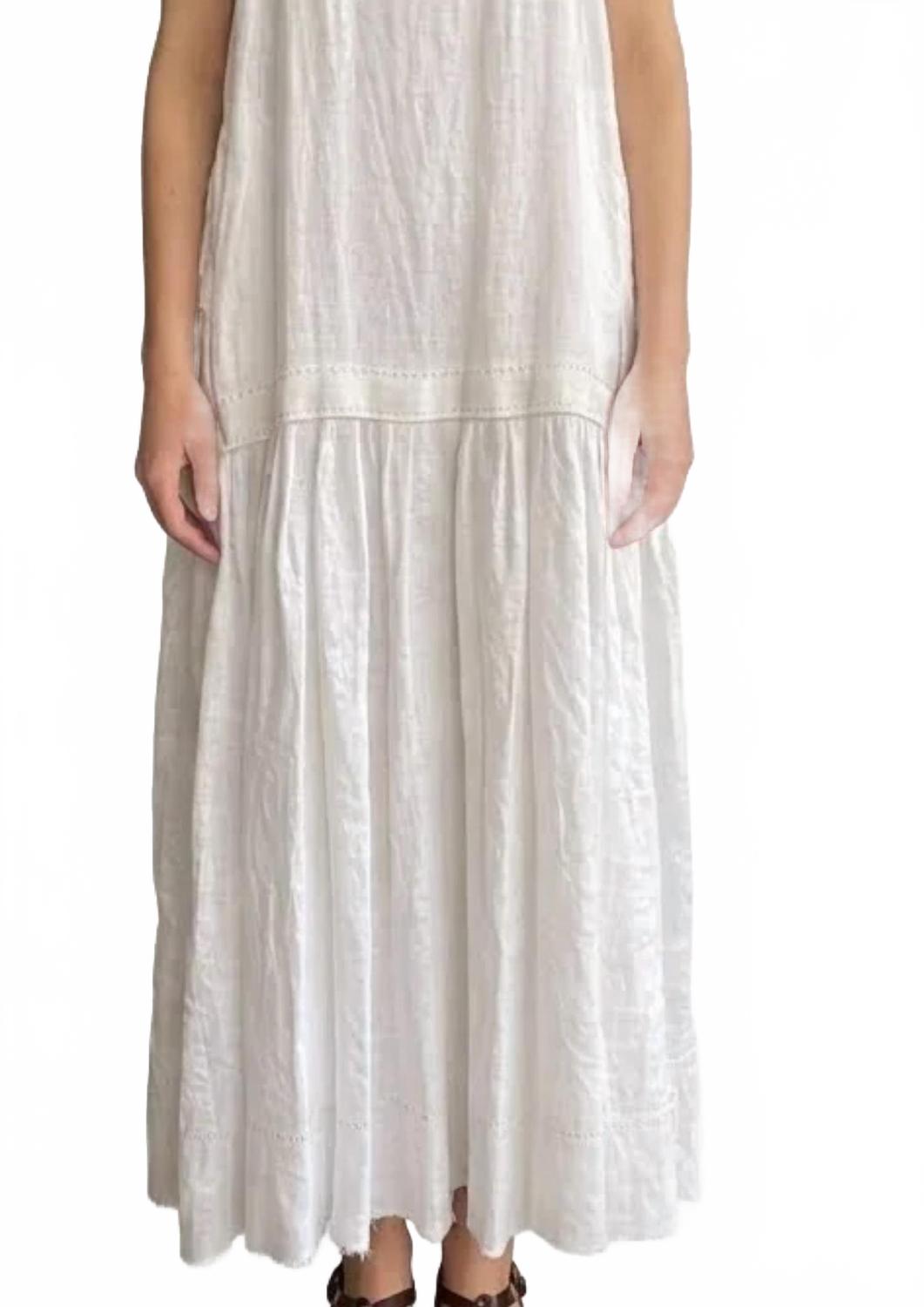 Linen Maxi Sundress In Off White