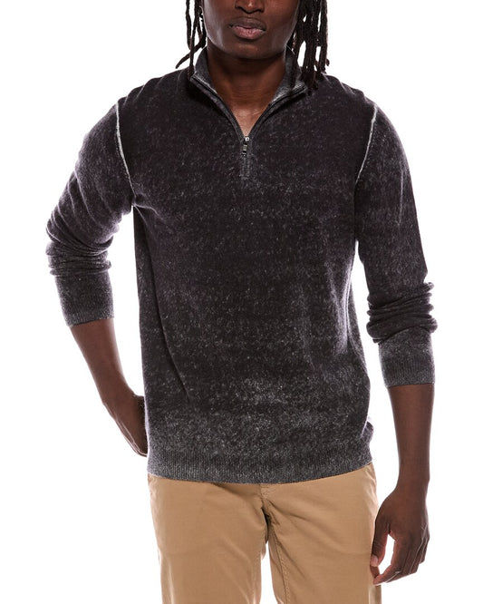 Autumn Cashmere Inked 100% Cashmere 1/4-Zip Mock Neck Sweater
