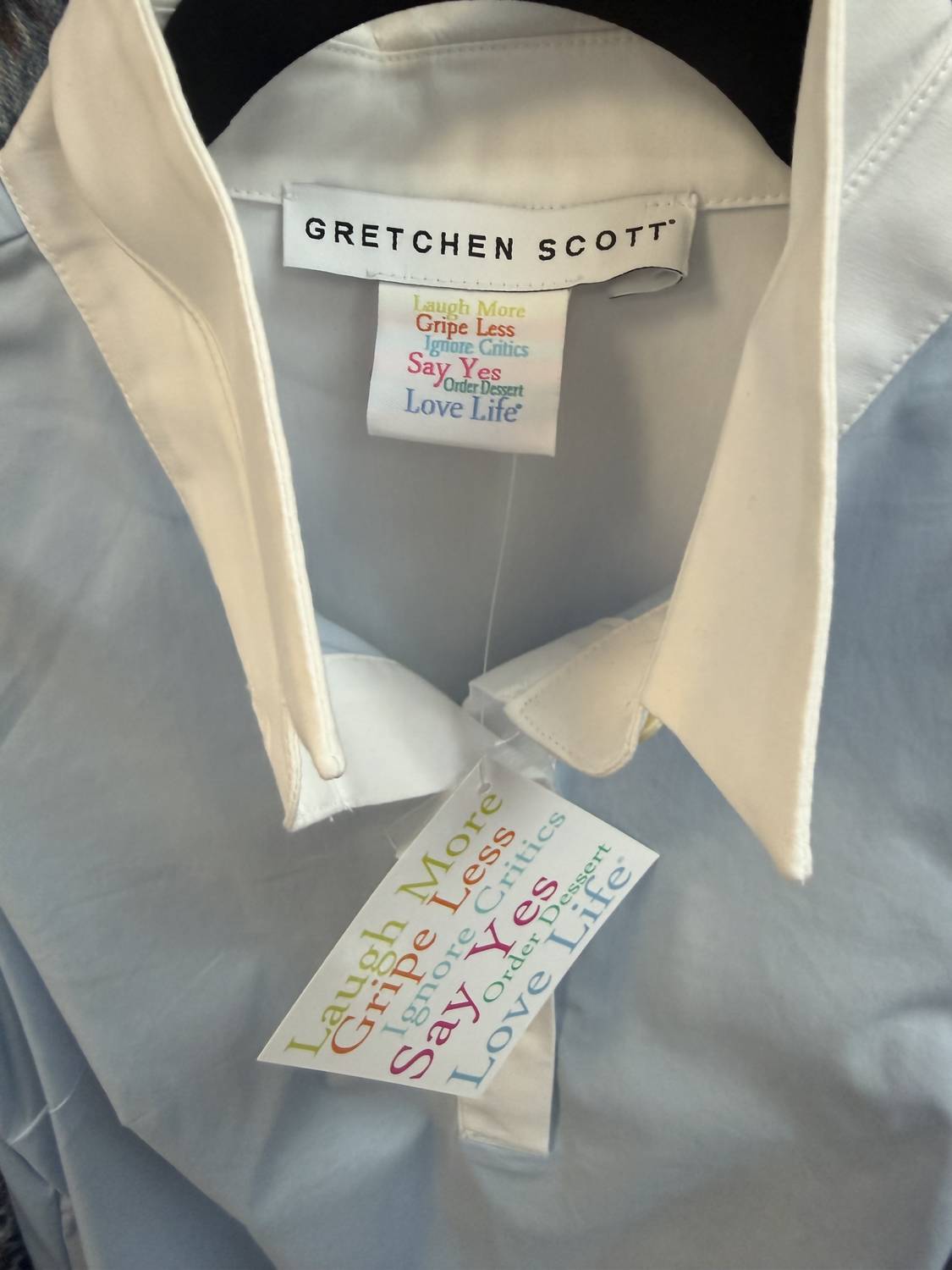 Cotton Shirt Tale Dress In Periwinkle & White