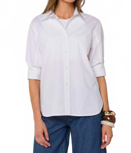 Alencia Button-Down Blouse In Optic White