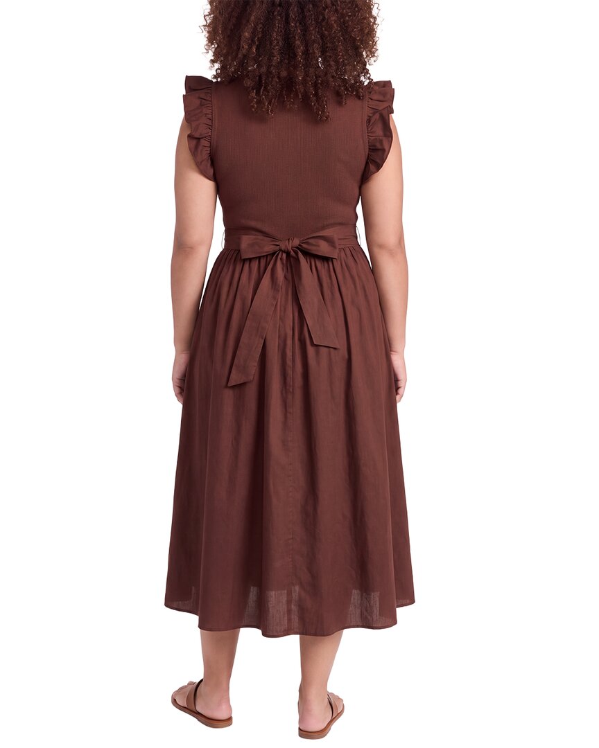 Anne Klein Plus Mixed Knit & Woven Midi Dress
