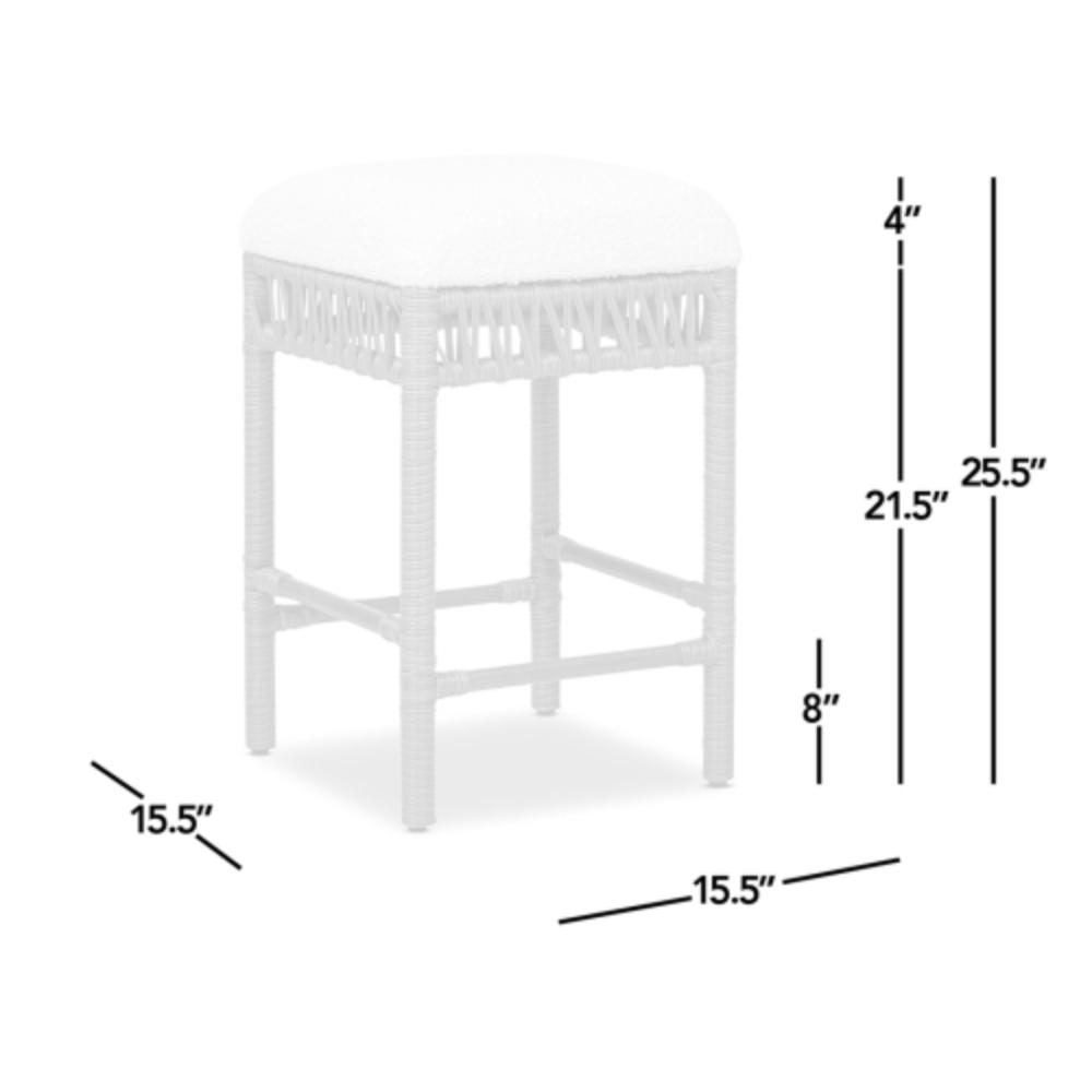 Backless Counter Height Stool with Textured Upholstery