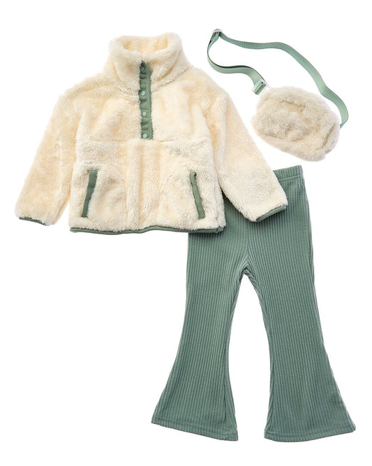 Rachel Zoe 3pc Sherpa Pullover Set