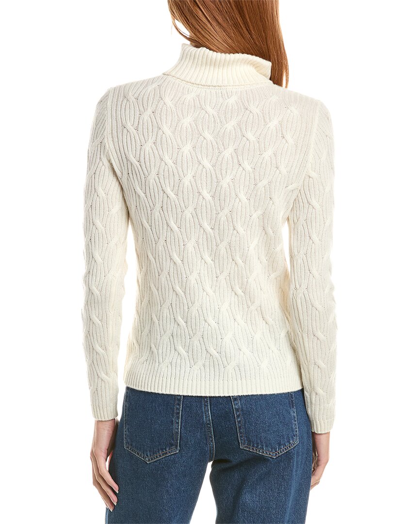 sofiacashmere Rib Cable Turtleneck Wool & Cashmere-Blend Sweater