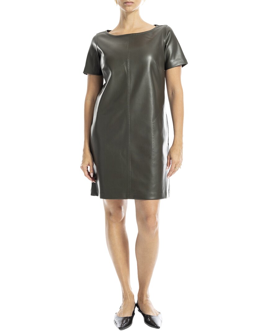 Max Studio Short Sleeve Leaterette Short Dress
