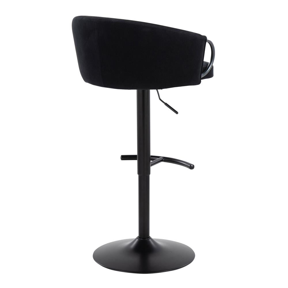 Contemporary Velvet Adjustable Barstools Set of 2