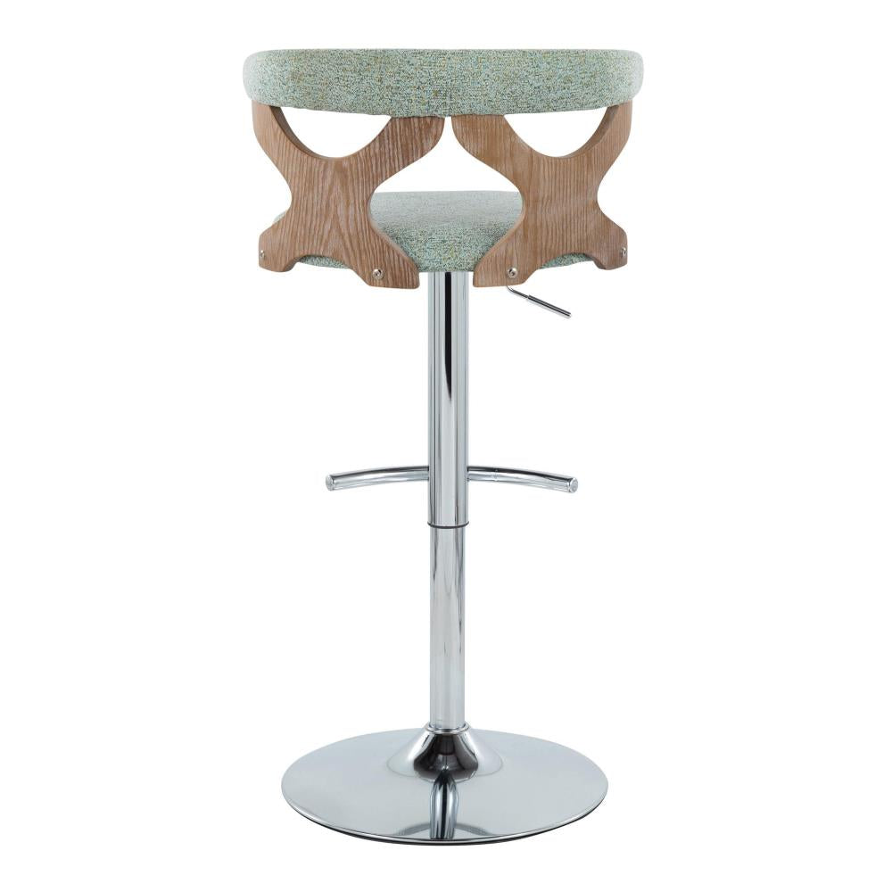 Modern Fabric Barstools with Rounded Backrests