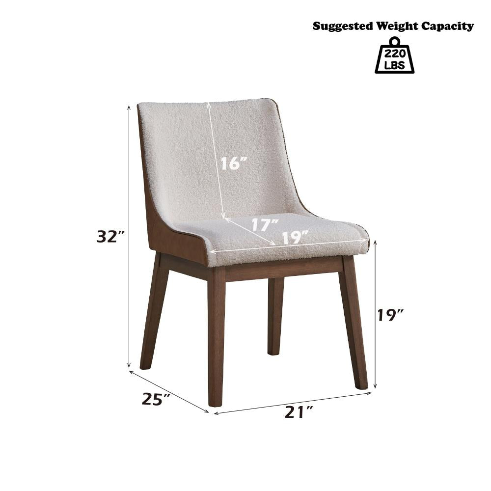 Contemporary Fabric Side Chairs with Wood Frames