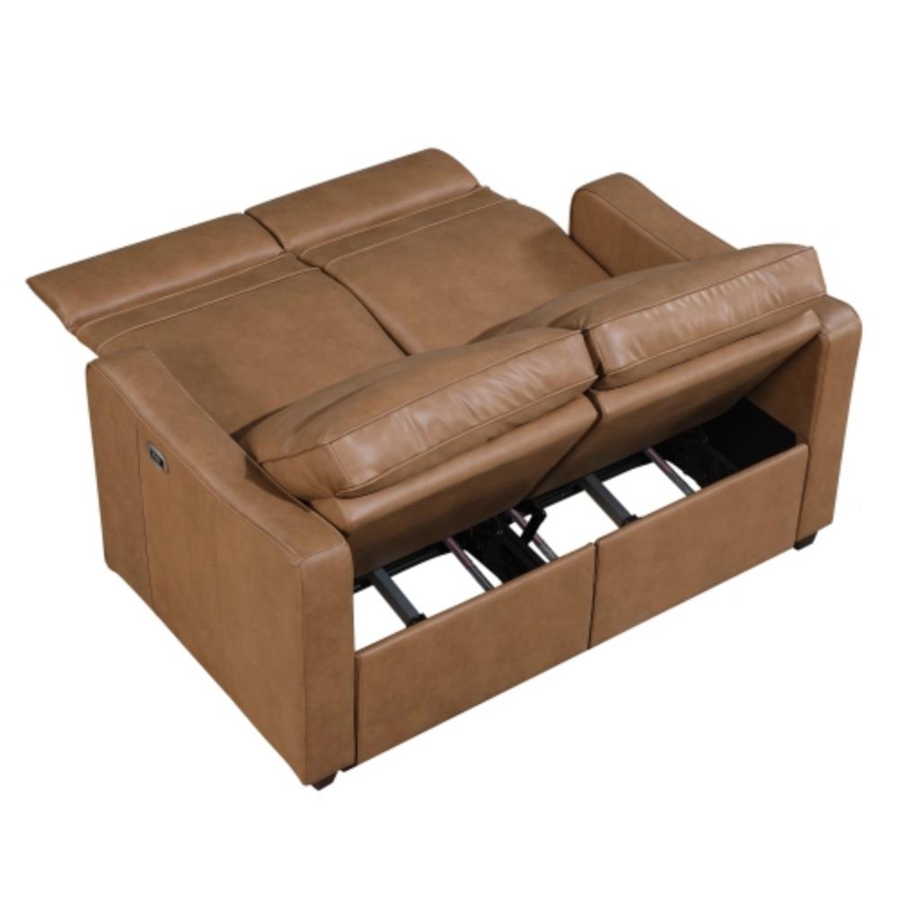Electric Reclining Two-Seat Sofa with Smooth Faux Leather Upholstery and USB Ports