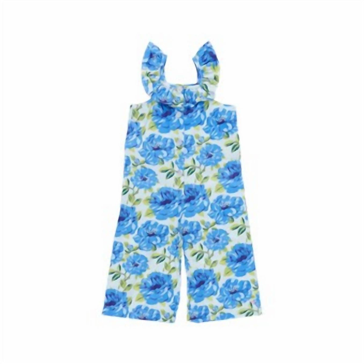 Girl's Ana Straight Leg Jumper In Blue Peonies
