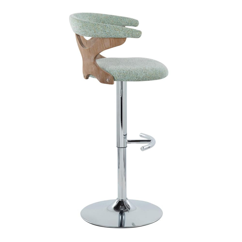 Modern Fabric Barstools with Rounded Backrests