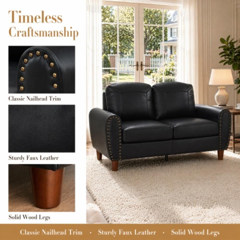 Classic Two Seater Sofa with Nailhead Trim