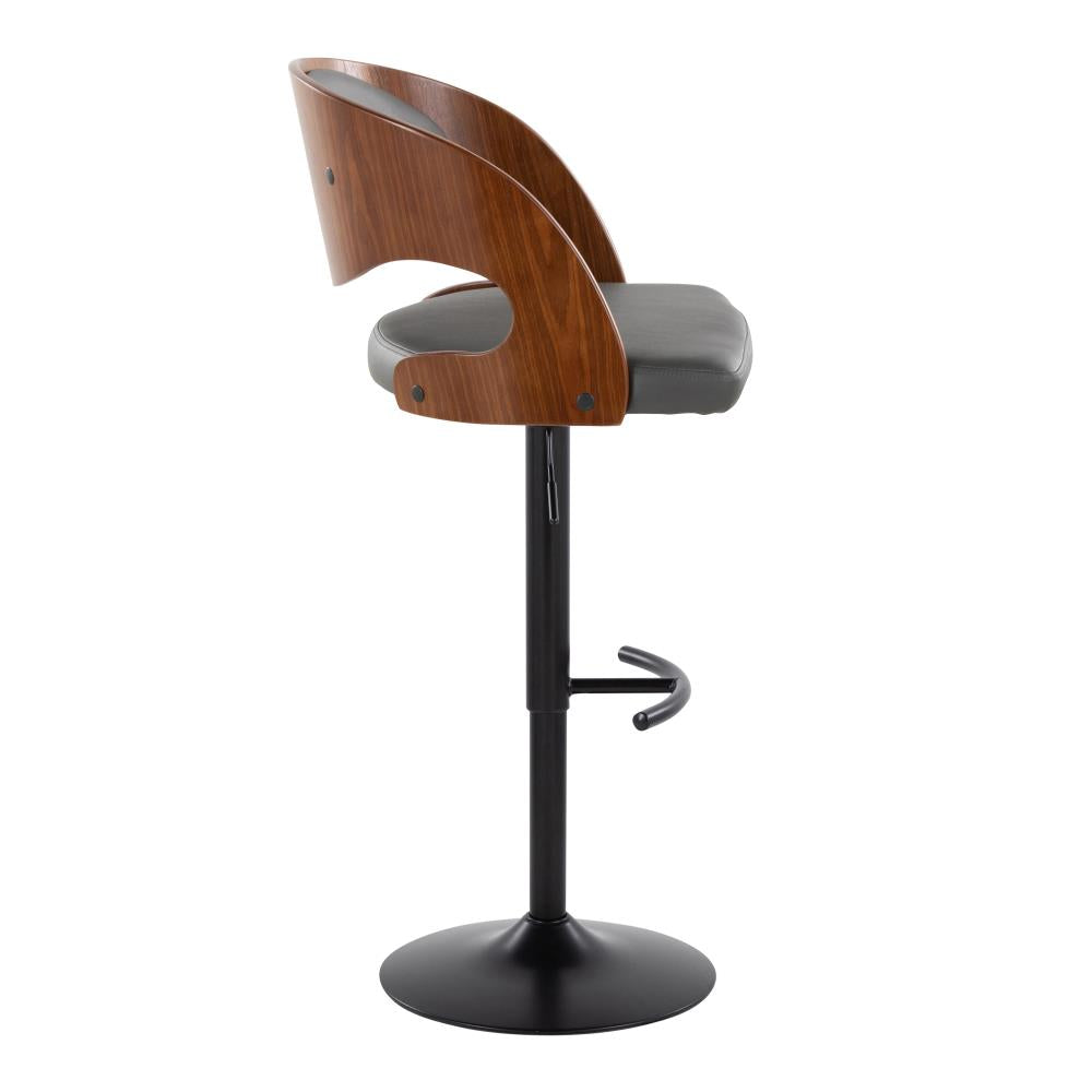 Adjustable Swivel Barstools with Rounded T Footrests