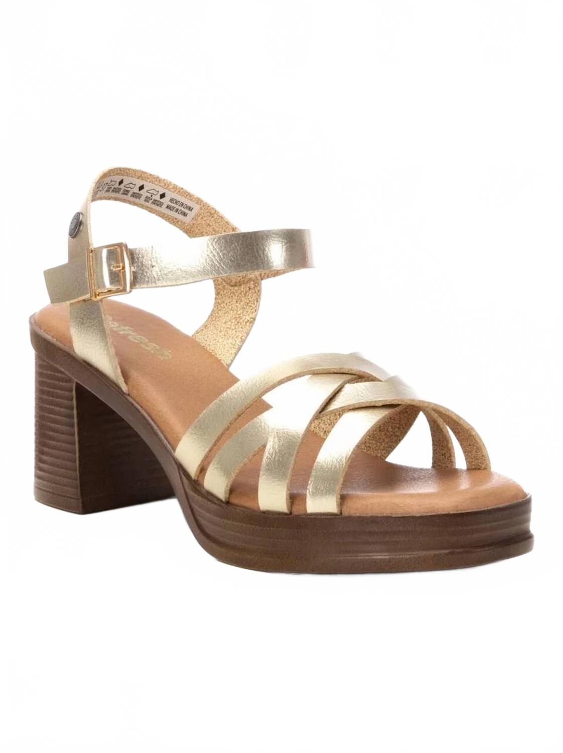 Women's Casual Heeled Sandals In Gold