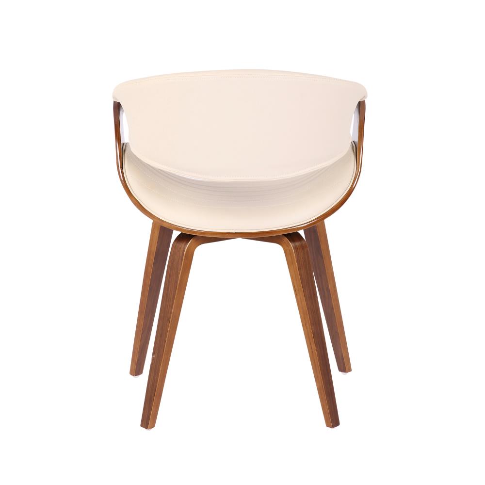 Upholstered Accent Chair with Curved Open Backrest