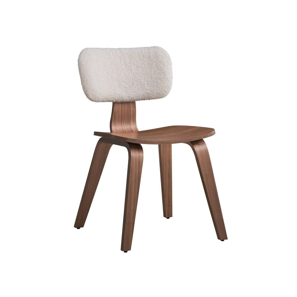 Set of 2 Contemporary Side Chairs with Wood Legs