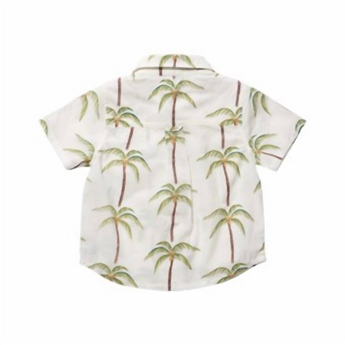 Boy's Jack Button Down Shirt In Cream Palm Trees