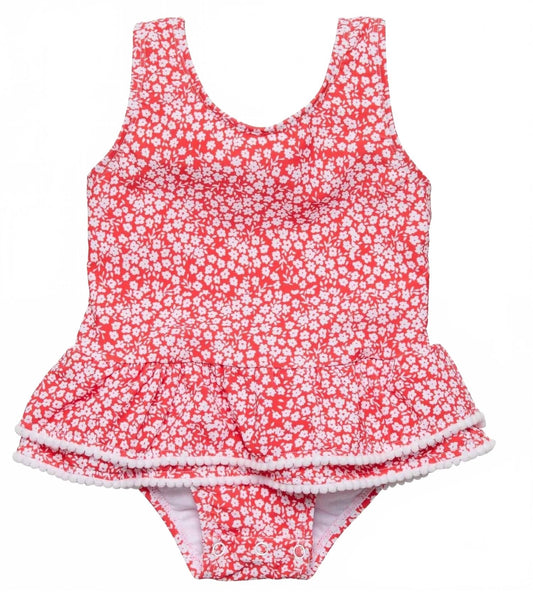 Girls' Ditsy Bloom Swimsuit In Red