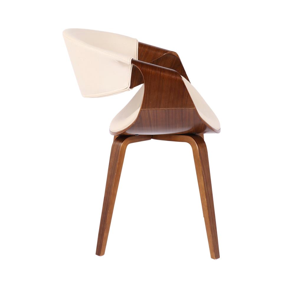 Upholstered Accent Chair with Curved Open Backrest