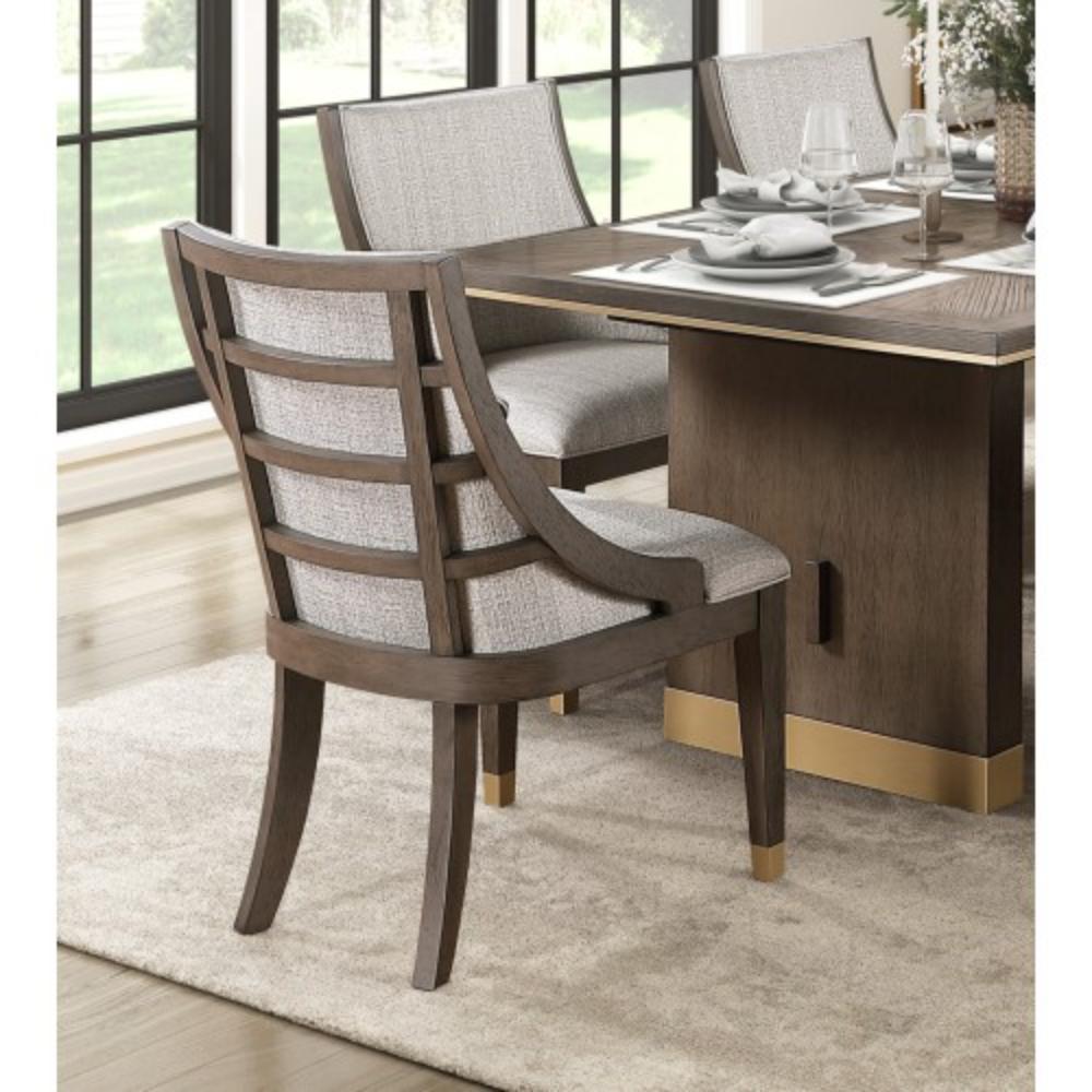 Contemporary Wooden Armchairs with Padded Backs