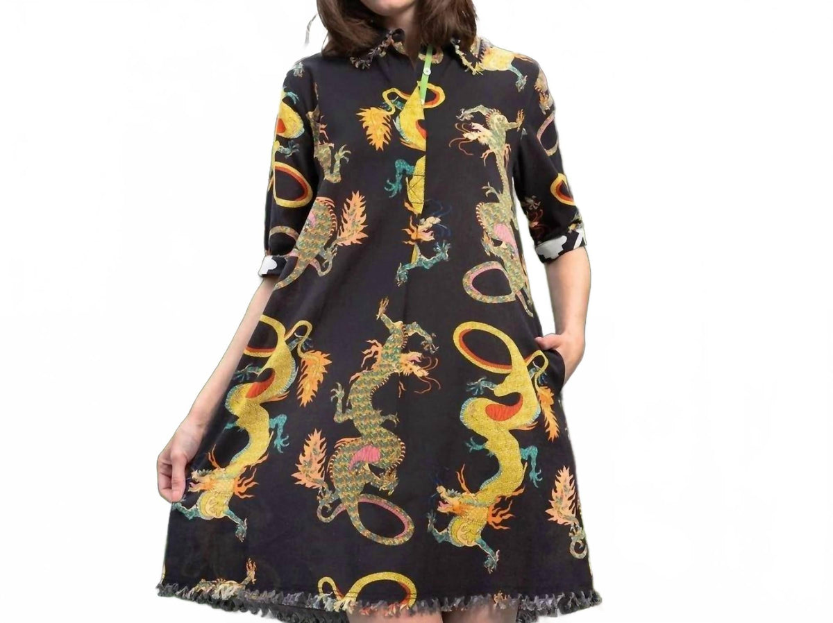 Chatham Dress In Black Dragon