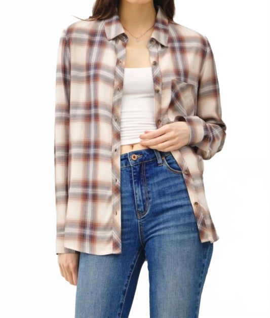 Anderson Plaid Shirt In Caramel