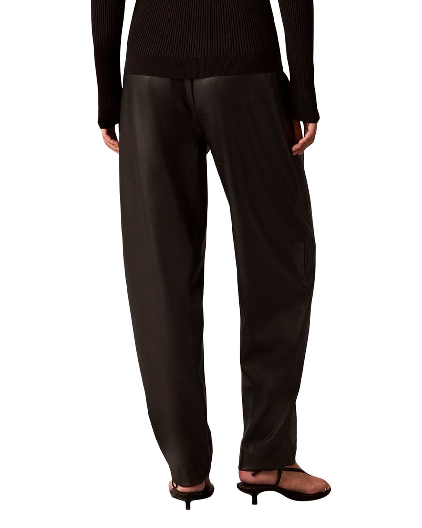 Calvin Klein High Rise Fly Front Pleat Barrel Leg Pant