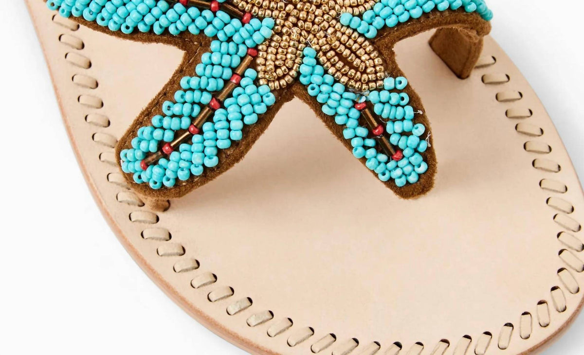 Women's Starland Beaded Sandal In Turquoise