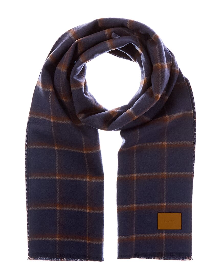 Vince Doubleface Windowpane Wool & Cashmere-Blend Scarf