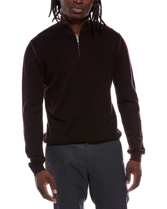 Autumn Cashmere Inked 100% Cashmere 1/4-Zip Mock Neck Sweater