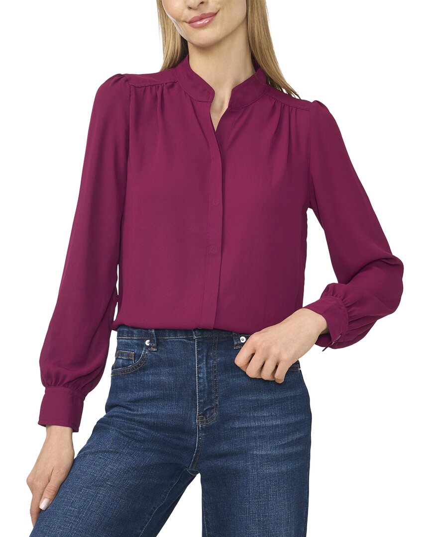 CeCe Open Collar Blouse