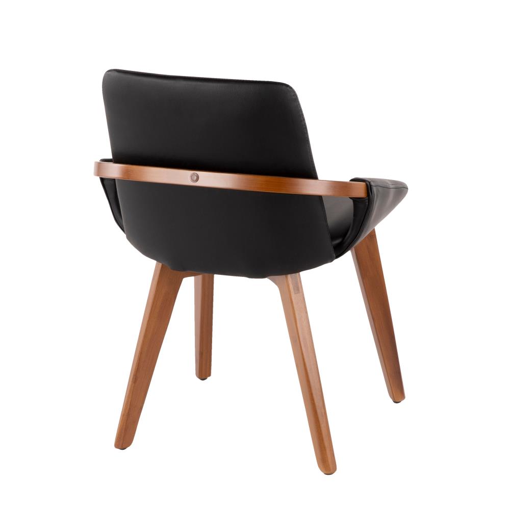 Modern Faux Leather Chair with Tapered Wood Legs