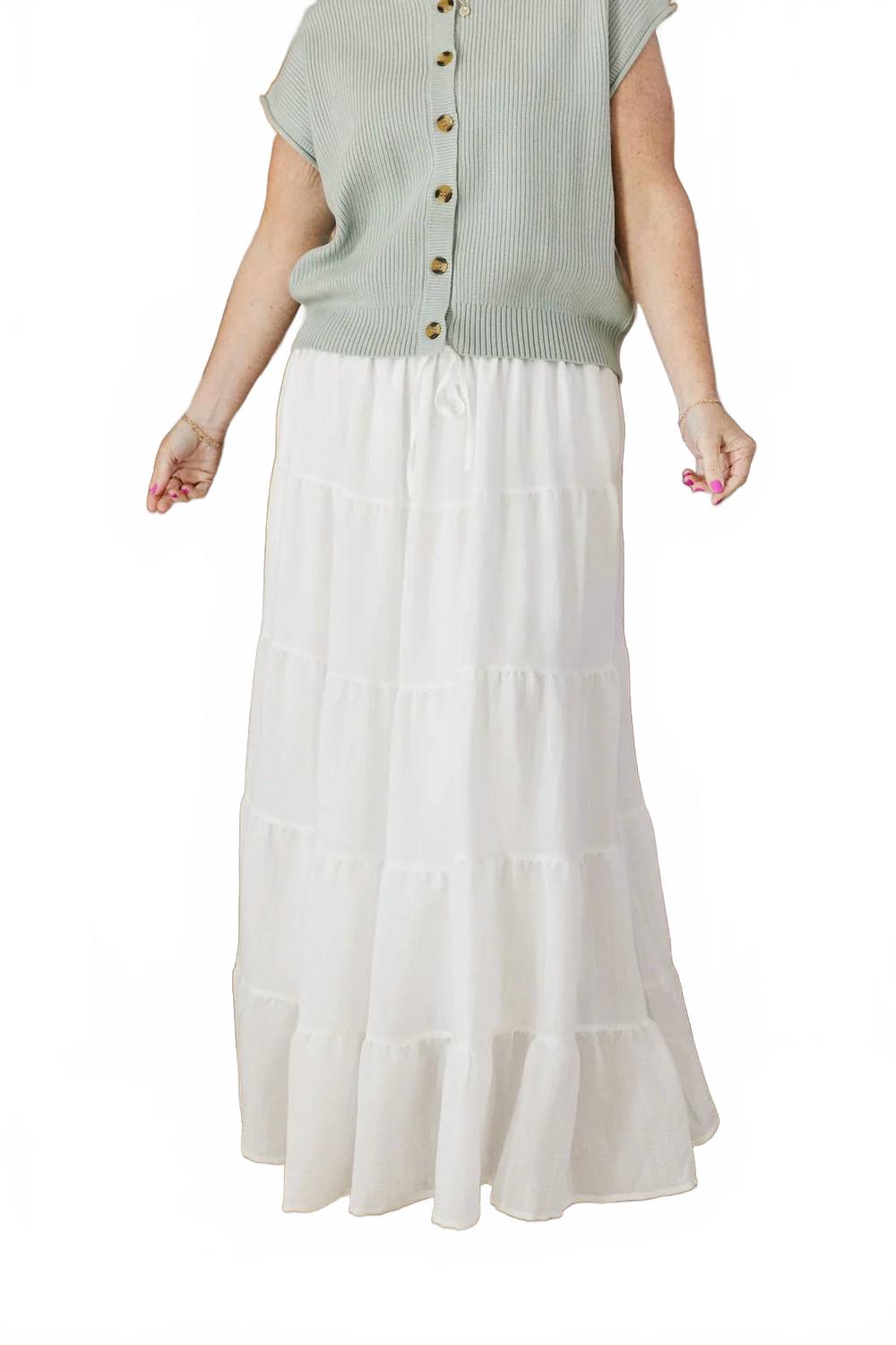 Ada Maxi Skirt - Plus In White