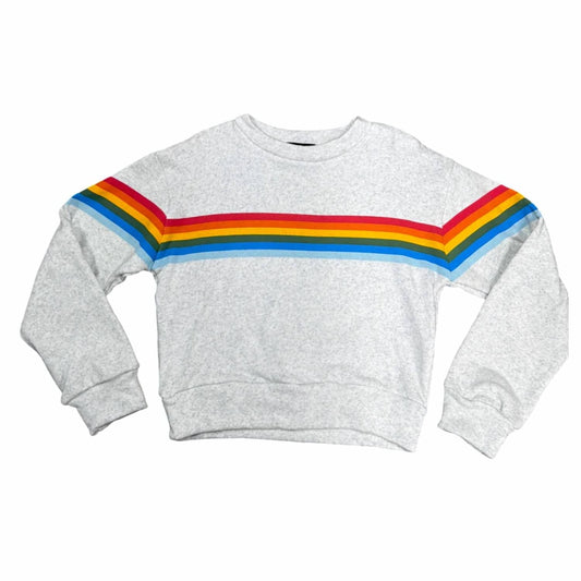 Kid's Rainbow Stripe Sweatshirt In Misty Grey