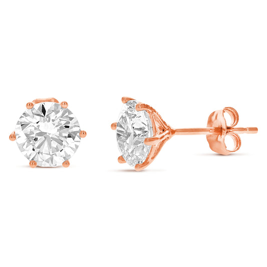 5 cttw Lab Grown Diamond Stud Earrings in 14K Gold With Push Backs For Women