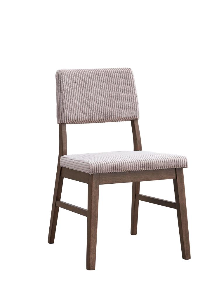 Stylish Side Chair Pair with Cushioned Corduroy Backrests