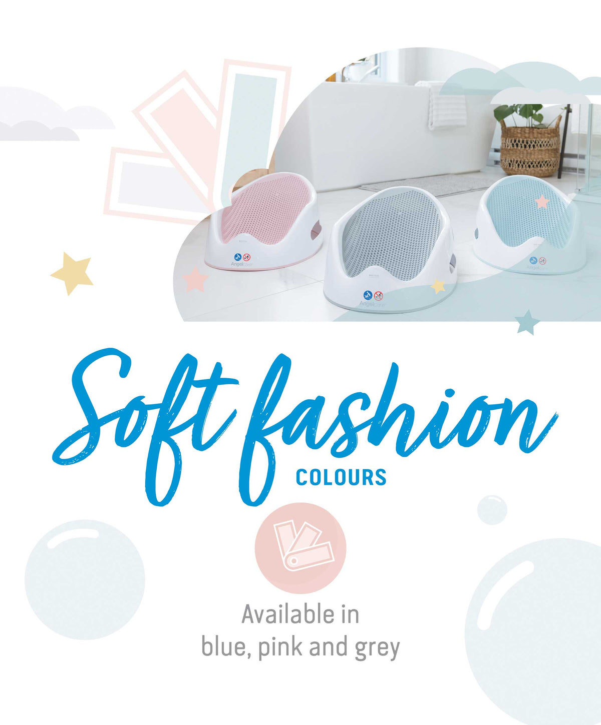 Angelcare Soft Touch Baby Bath Support - Pink