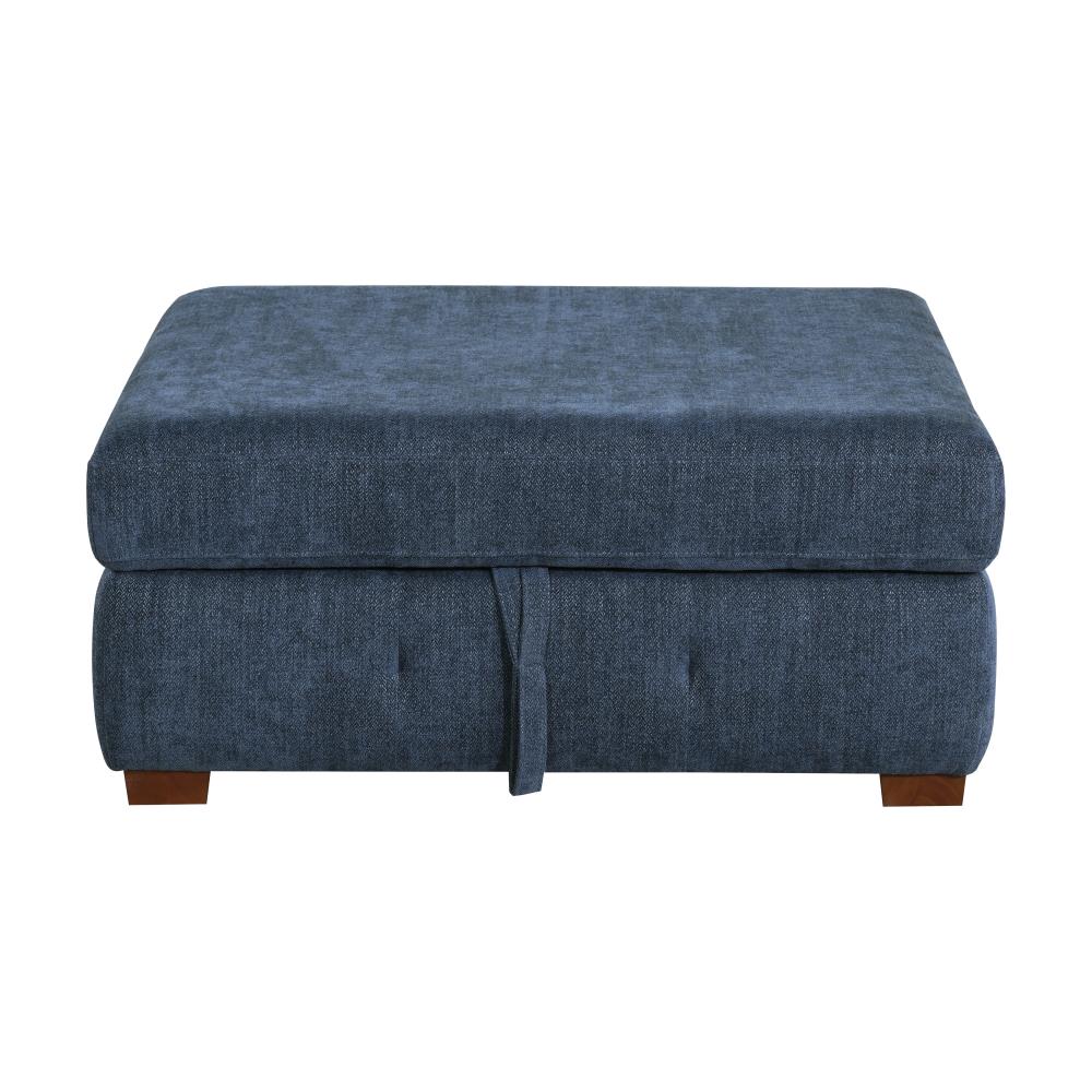Modern Chenille Storage Ottoman