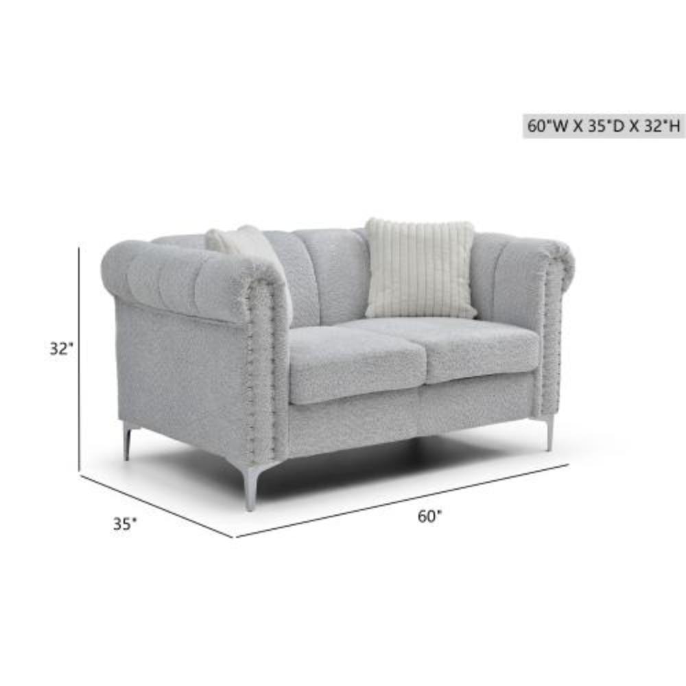 Elegant Loveseat with Metallic Leg Detailing
