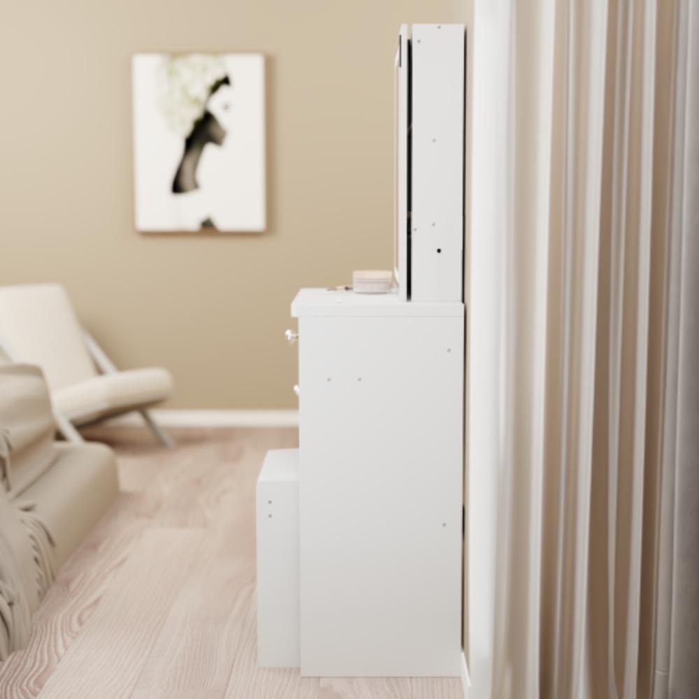 Slim Dressing Table with Hidden Storage Compartments