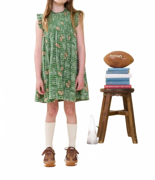 Girl's Stevie Dress In Green/football Field