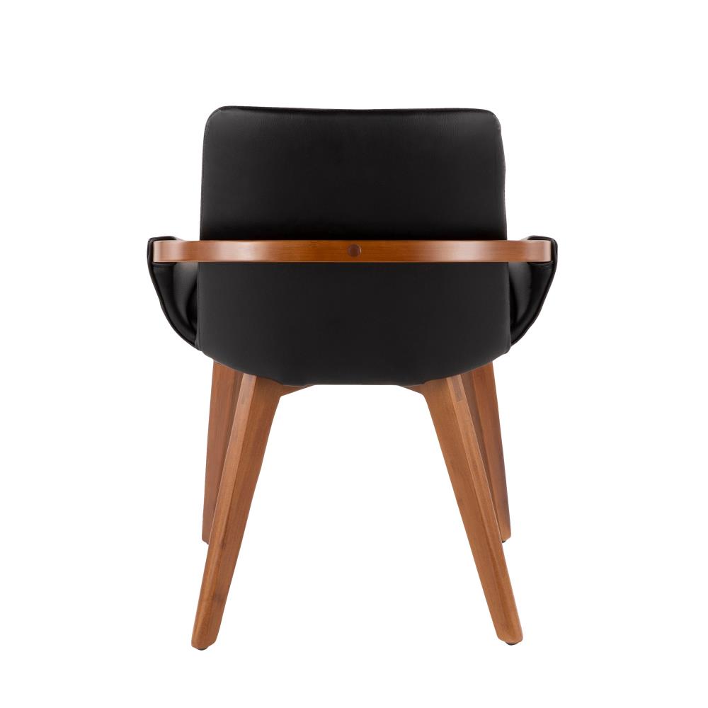 Modern Faux Leather Chair with Tapered Wood Legs