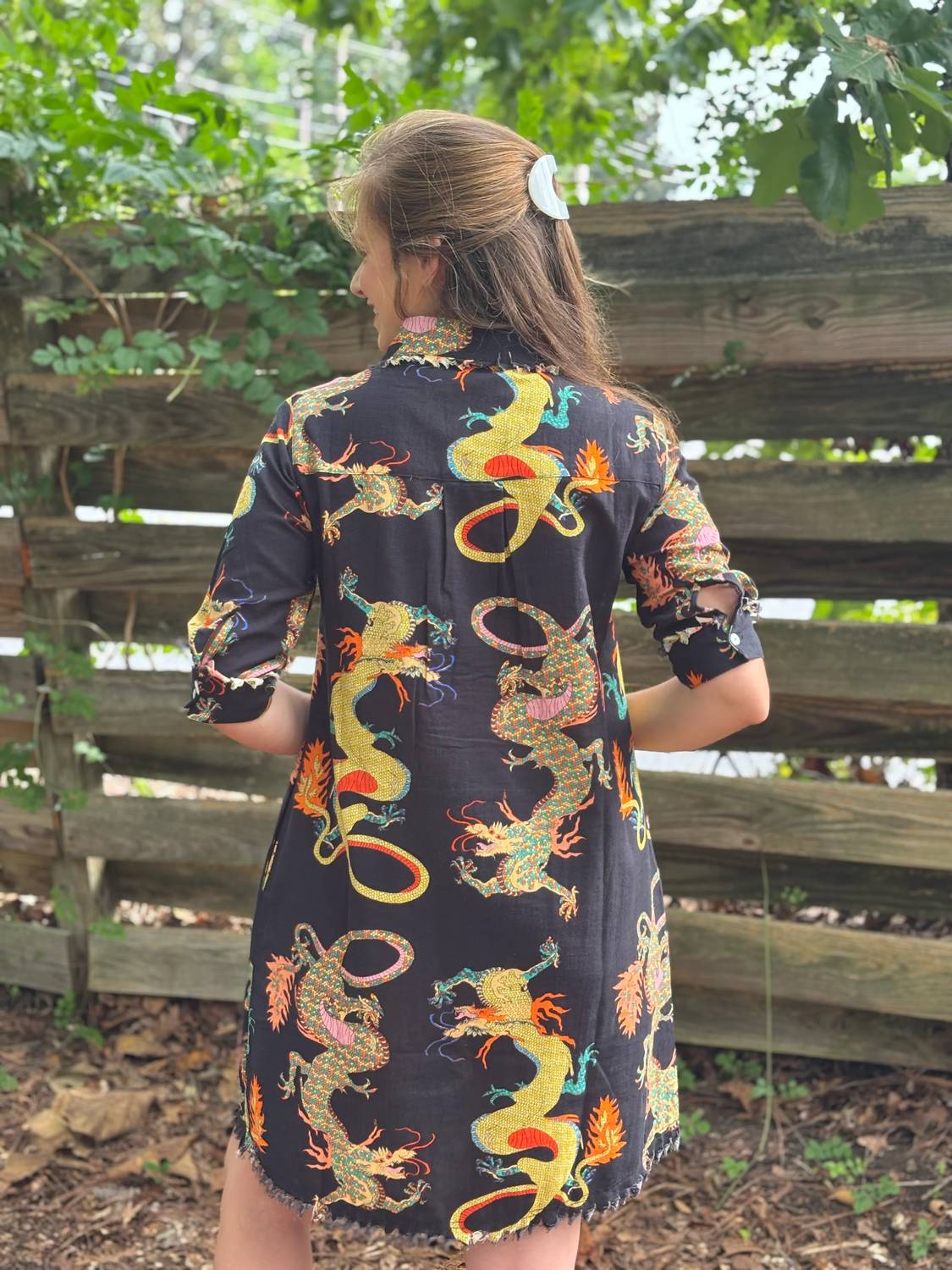 Chatham Dress In Black Dragon